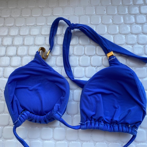 Royal blue VIX bikini with gold mesh accents - Picture 10 of 10